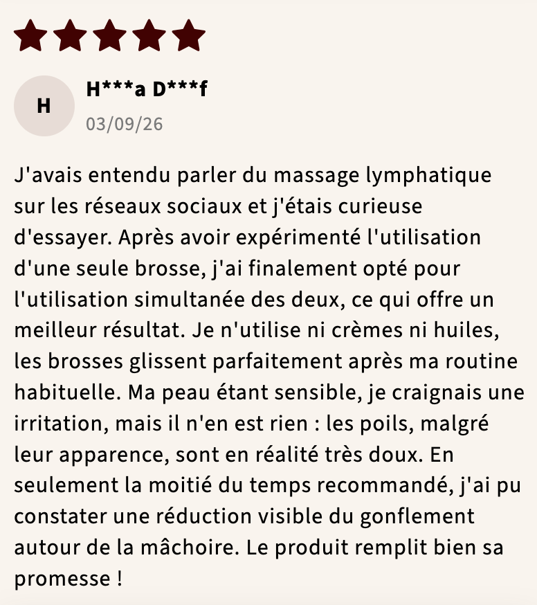 Capture d'écran d'un avis client sur Lymph'Drain™