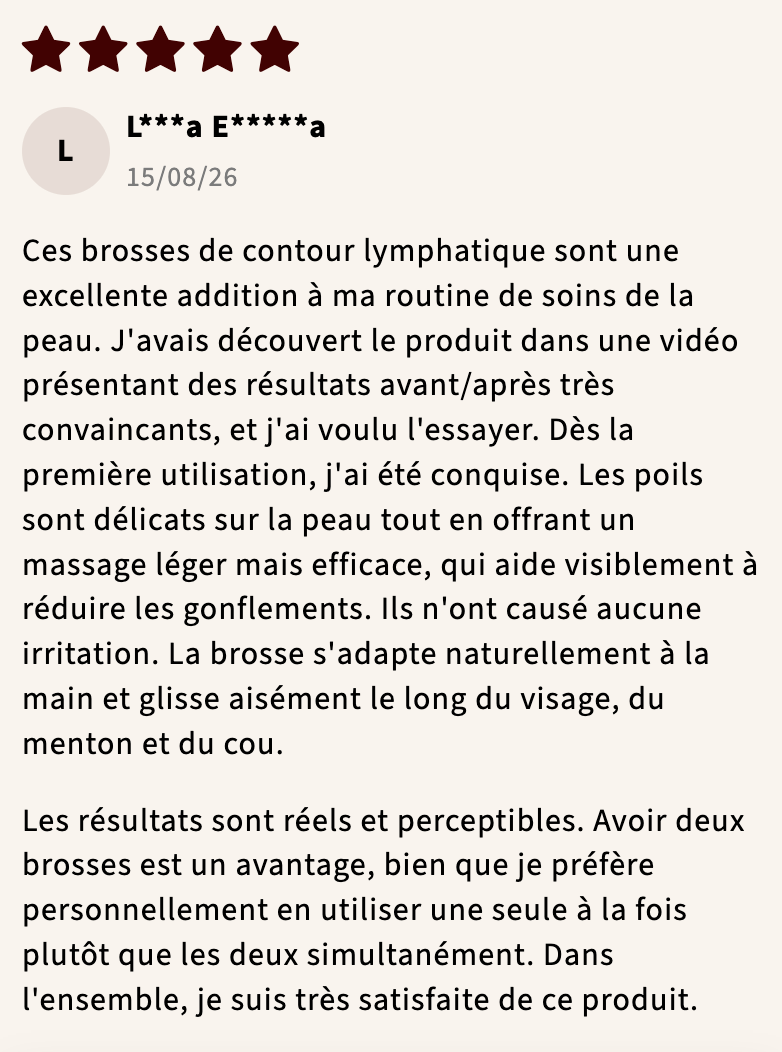 Capture d'écran d'un avis client sur Lymph'Drain™